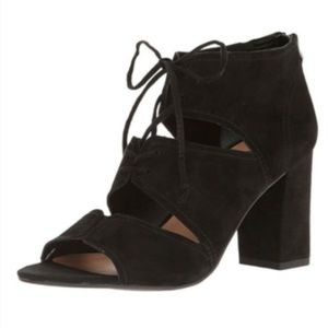 FRANCO SARTO Suede Lace Up Open Toe Bootie sz 9